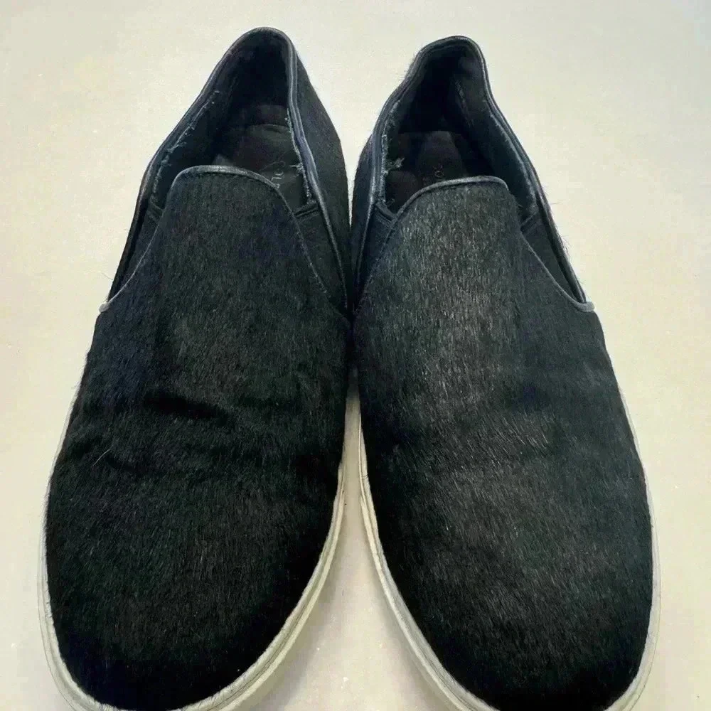 Cole Haan Grand OS slip on sneakers leather calf hair black size 8B